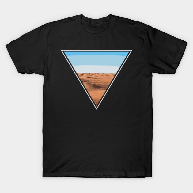 Triangle Golden Desert Lover Backpacker Adventure Outdoor Nature Trip Camper Design Gift Idea T-Shirt by c1337s